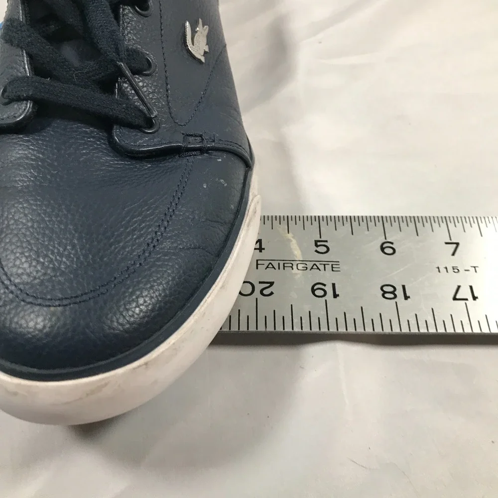 Lacoste Bayliss 118 1 U Navy Blue Crocodile Logo Lace Up Shoes Mens US 8.5 EU 41